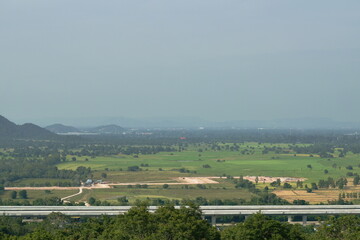 Fototapeta na wymiar landscape of under construction of motorway at upcountry in Thailand