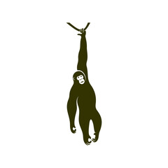 Fototapeta premium Orangutan logo design vector template, Illustration design Orangutan Monkey, Symbol Icon