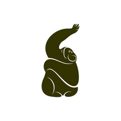 Orangutan logo design vector template, Illustration design Orangutan Monkey, Symbol Icon