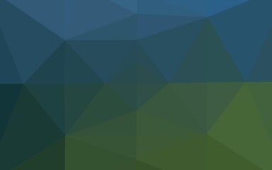 Dark Blue, Green vector blurry triangle pattern.