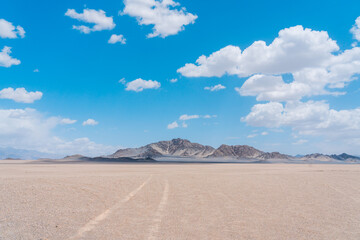 landscape that  clouds over the mountain in desert