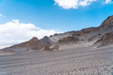 landscape that  clouds over the mountain in desert