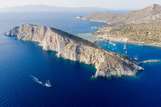 Aerial view of Cape Knidos Dat&ccedil;a Peninsula Turkey