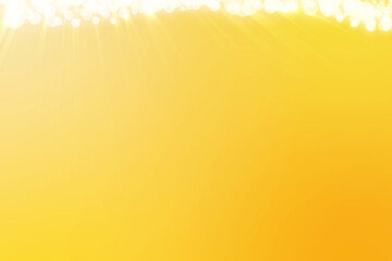 Abstract yellow background with a wave of glowing spheres and an empty space for a title. Substrate for a fresh and positive layout aimed at victory and high achievement.