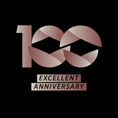 100 Years Anniversary Soft Celebration Vector Template Design Illustration