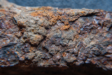 Part of rusty metal crutch