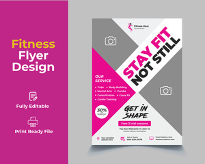 Fitness Gym Yoga Healthcare Flyer Template Design