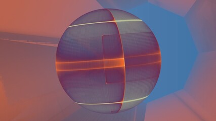 rendu 3D d'un travail numérique sur une sphère avec une texture comportant de subtils dégradés