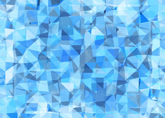 Vector triangle mosaic background with transparencies in blue colors