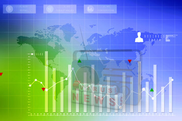 2d rendering Stock market online business concept. business Graph 