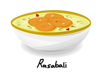 Rasmalai Indian Sweets or Mithai Food Vector