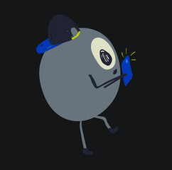 cute germ with cell phone