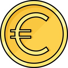 Euro coin, official currency of member states of the European Union