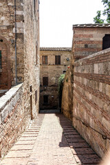 Authentic street in small village in tuscany in Italy