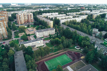 Aerial Townscape of Saint Petersburg City. Kalininsky District