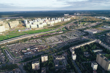 Aerial Townscape of Saint Petersburg City. Kalininsky District