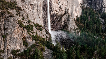 Fototapeta na wymiar Lower waterfall view at Yosemite National Park California USA