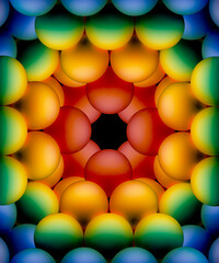 Kugeln im Kreis mit Farbverlauf