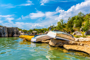 Fototapeta premium Kalekoy view in Kekova Gulf. Kekova is populer tourist destination in Turkey.