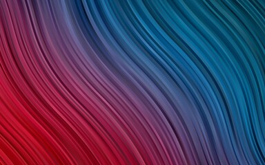 Dark Blue, Red vector pattern with lines, ovals.