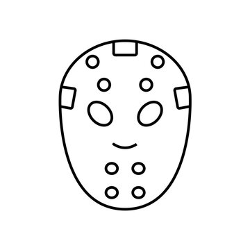hockey mask icon element of hockey icon for mobile concept and web apps. Thin line hockey mask icon can be used for web and mobile. Premium icon on white background