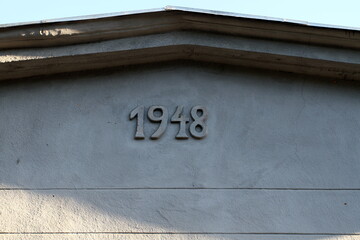 inscription on the wall 1948 (the year the building was built)