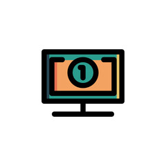 E-Money Icon Filled Outline Business Illustration Logo Vector
