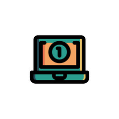 E-Money Icon Filled Outline Business Illustration Logo Vector
