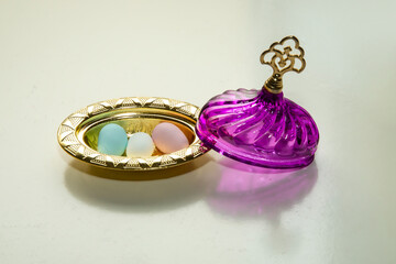 Sugar bowl standing on isolated white background