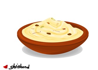 Shrikhand indian Sweet Dish Food Vector
