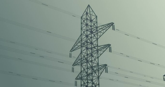 High voltage electric towers loop background
