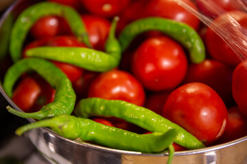 Close up tomato pepper background