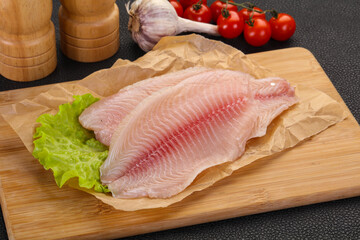 Raw tilapia fish