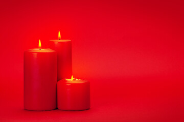 Valentines day greeting card with candles