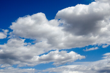 White clouds on a blue sky. Background.