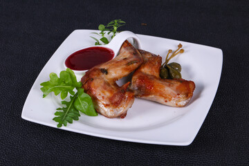 Roasted rabbit legs