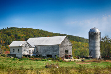 Fototapeta na wymiar New Hampshire Barn and Silo
