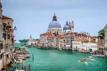 The Basilica of St Mary of Health or Basilica di Santa Maria della Salute at grand canal in Venice, Italy