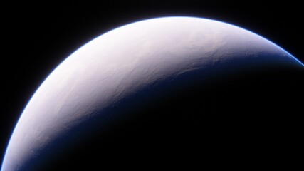 Fototapeta premium super-earth planet, realistic exoplanet, planet suitable for colonization, earth-like planet in far space, planets background 3d render