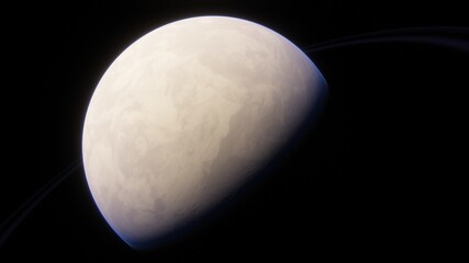 super-earth planet, realistic exoplanet, planet suitable for colonization, earth-like planet in far space, planets background 3d render