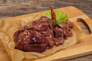 Raw chicken liver ready for cooking