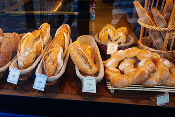some bread in french bakery shop