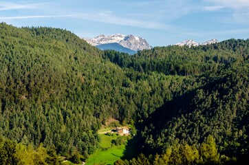 Beautiful view of famous dolomite mountain, Italy.