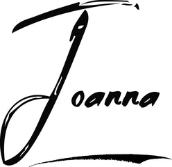 Joanna-Female Name Modern Brush Calligraphy Cursive Text on White Background