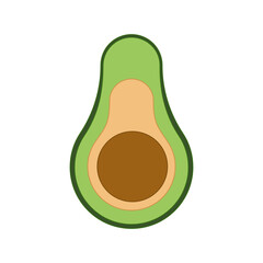 Fruit and vegetables. Single slice. Avocado.