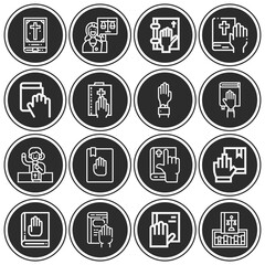 16 pack of swore  lineal web icons set