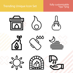 Simple set of conduction related lineal icons.