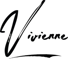 Vivienne-Female Name Modern Brush Calligraphy Cursive Text on White Background
