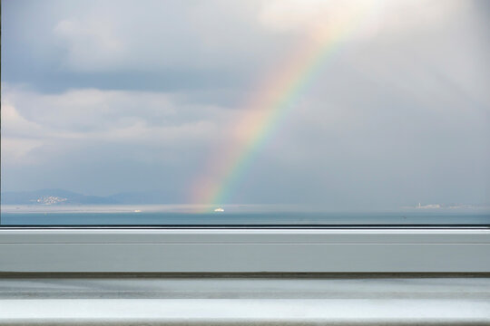 the rainbow view from the window.