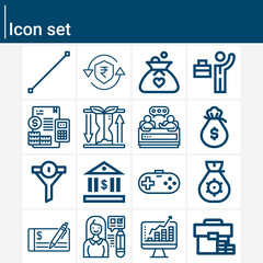 Simple set of banking related lineal icons.